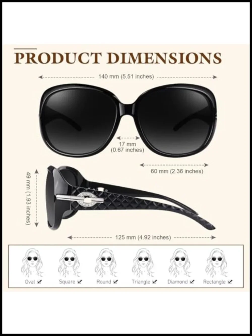 Oversized Polarized Sunglasses UV400 Protection Retro Shield Shades